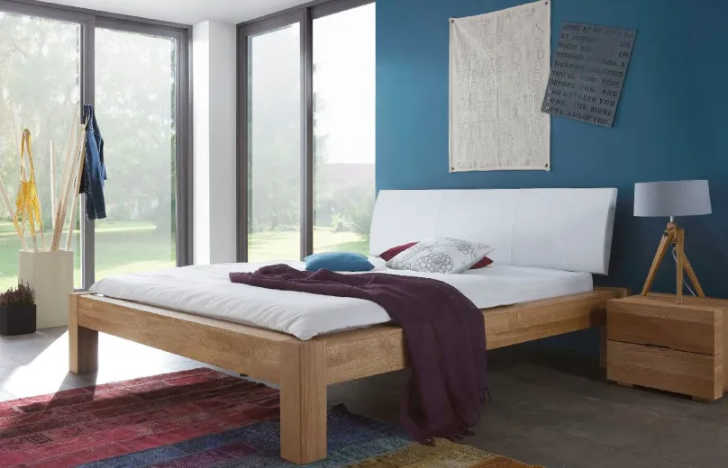 Outlet Select Holzbett mit Polsterkopfteil Massivholzbett