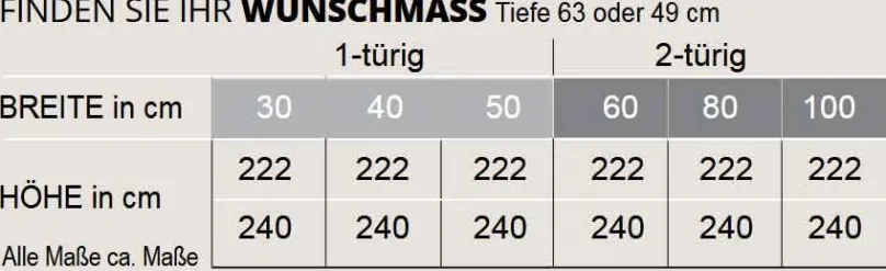 Clearance Sinfonie Plus Nova Kleiderschrank weiß mit Spiegel Drehtürenschränke
