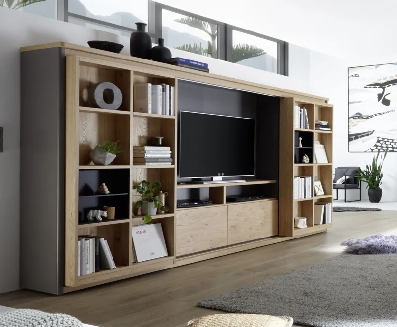 New Solution Regalwand mit TV Fach Bücherregale