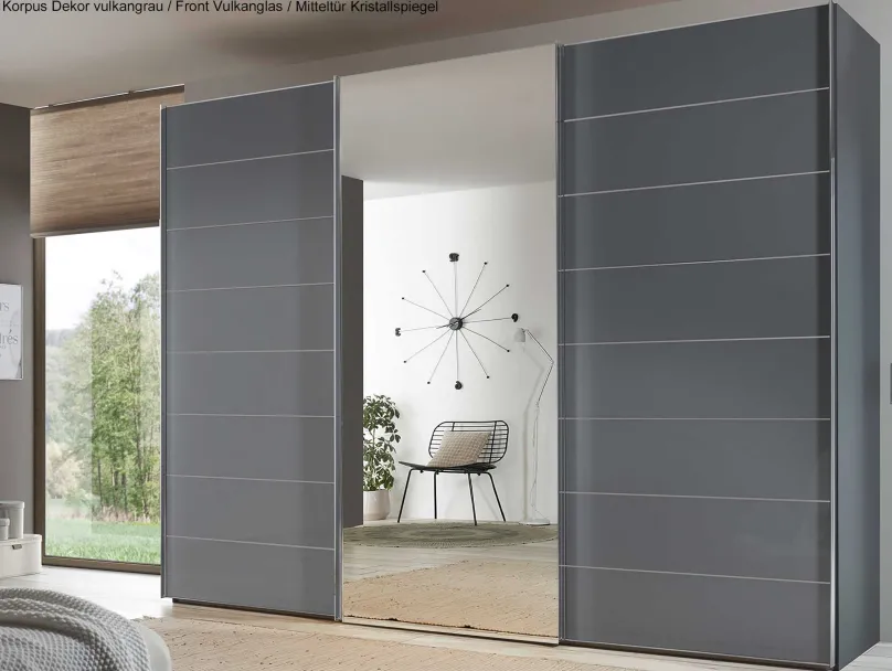 Best Sonate Como Schwebetürenschrank mit Spiegel B373 cm Schwebebetürenschränke