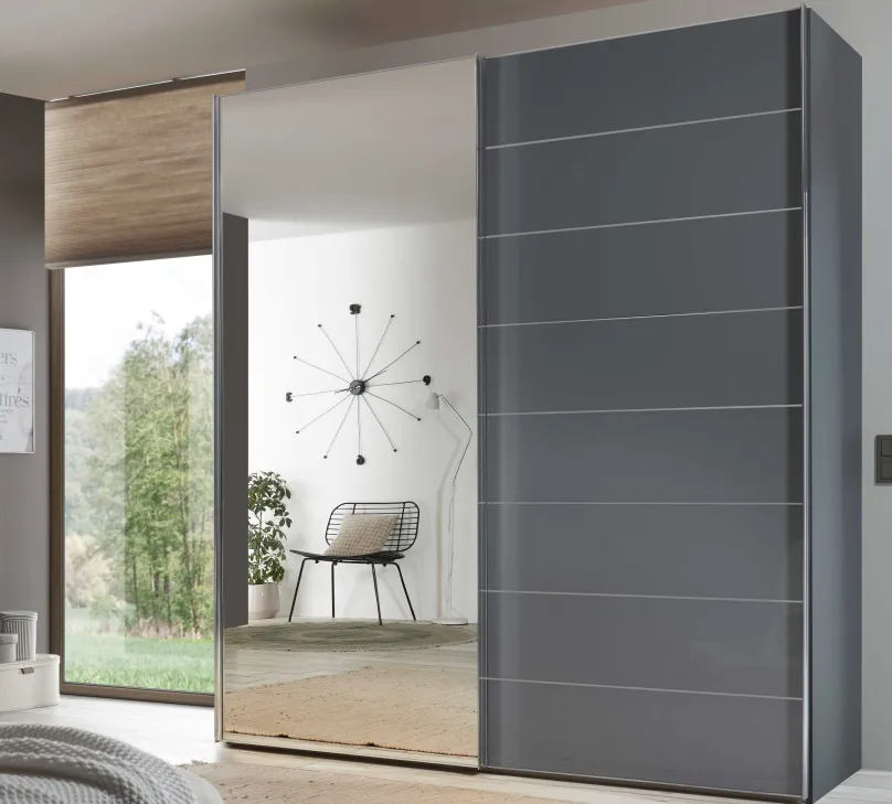 New Sonate Como Schwebetürenschrank mit Spiegel B200 cm Schwebebetürenschränke