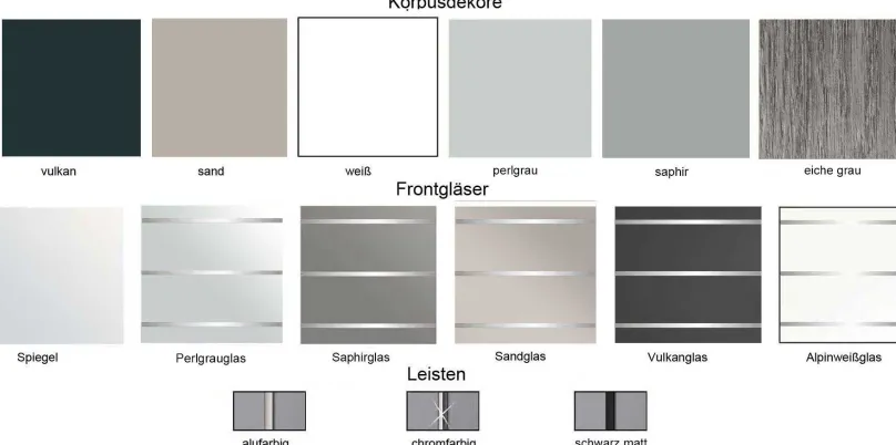 Hot Sonate Como Schwebetürenschrank mit Spiegel B167 cm Schwebebetürenschränke