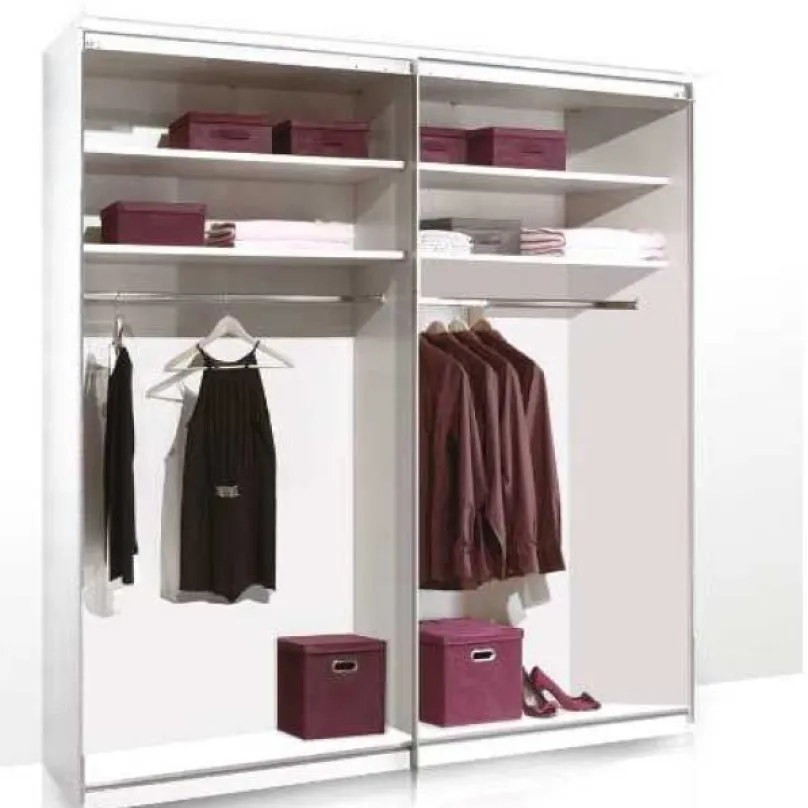 Sonate Lucca Kleiderschrank Glastüren B188 cm Schwebebetürenschränke