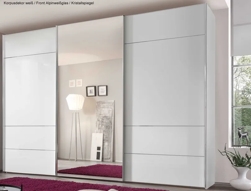 Sale Sonate Lucca Schiebeschrank mit Spiegel B280 cm Schwebebetürenschränke