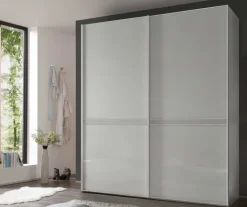Discount Sonate Pesaro Glas Kleiderschrank B225 cm Schwebebetürenschränke