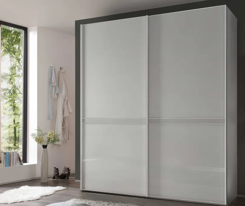 Hot Sonate Pesaro Kleiderschrank mit Glastüren B167 cm Schwebebetürenschränke