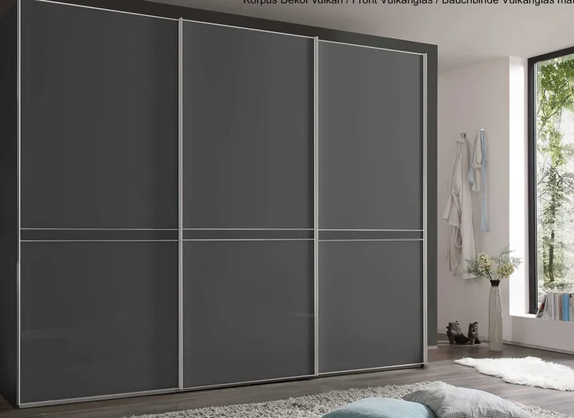 Sale Sonate Pesaro Schrank mit Glasfront B298 cm Schwebebetürenschränke