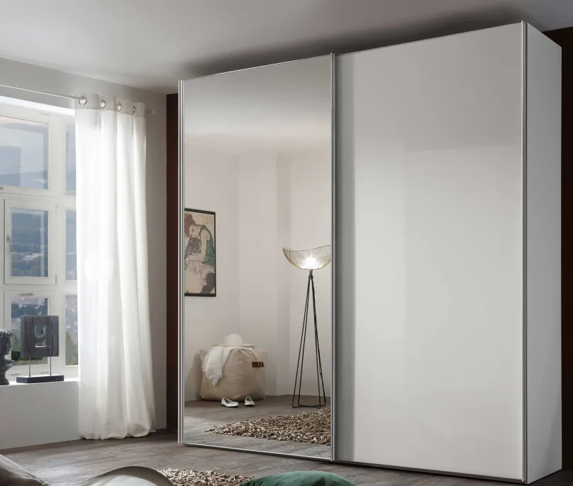 New Sonate Rom Schwebetürenschrank mit Spiegel B167 cm Schwebebetürenschränke