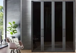 Clearance Split Kleiderschrank Glas durchsichtig Drehtürenschränke