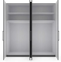 Clearance Split Kleiderschrank Glas durchsichtig Drehtürenschränke