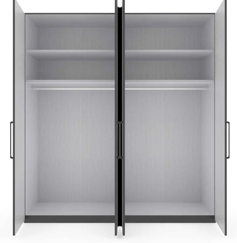Clearance Split Kleiderschrank Glas durchsichtig Drehtürenschränke