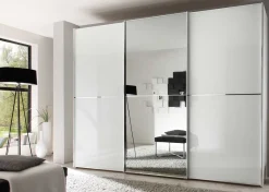Online Staud Schwebetürenschrank weiß mit Spiegel Schwebebetürenschränke
