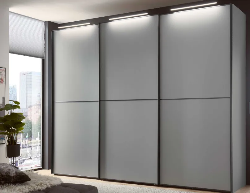New Staud Sinfonie Plus Kleiderschrank grau Schwebebetürenschränke