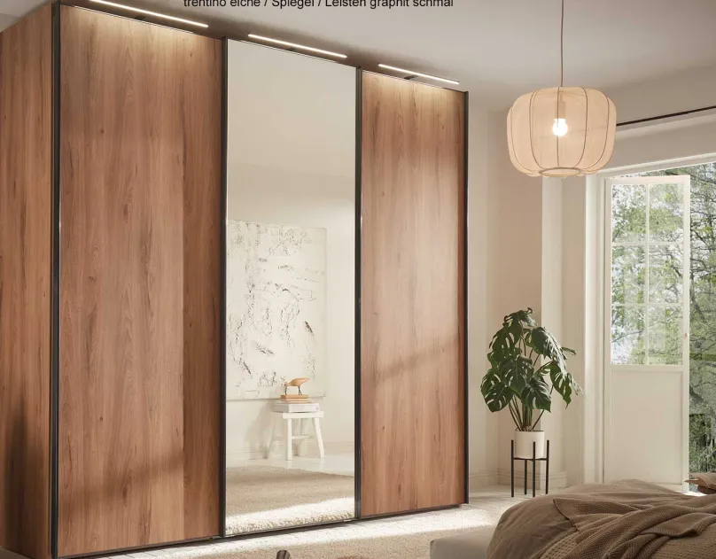 New Staud Sinfonie Plus Kleiderschrank mit Spiegel Schwebebetürenschränke
