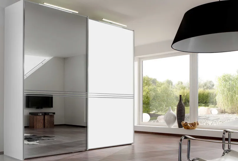 New Staud Sinfonie Plus Kleiderschrank mit Spiegel Schwebebetürenschränke