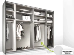 New Staud Sonett Kleiderschrank mit Spiegel Schwebebetürenschränke