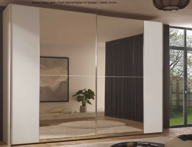 New Staud Sonett Kleiderschrank mit Spiegel Schwebebetürenschränke