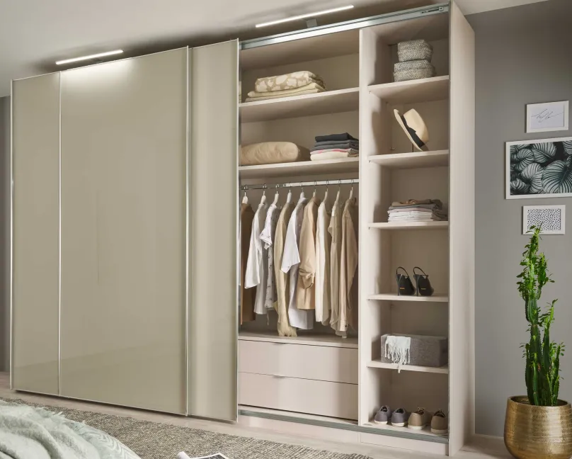 New Staud Sonett Kleiderschrank mit Spiegel Schwebebetürenschränke