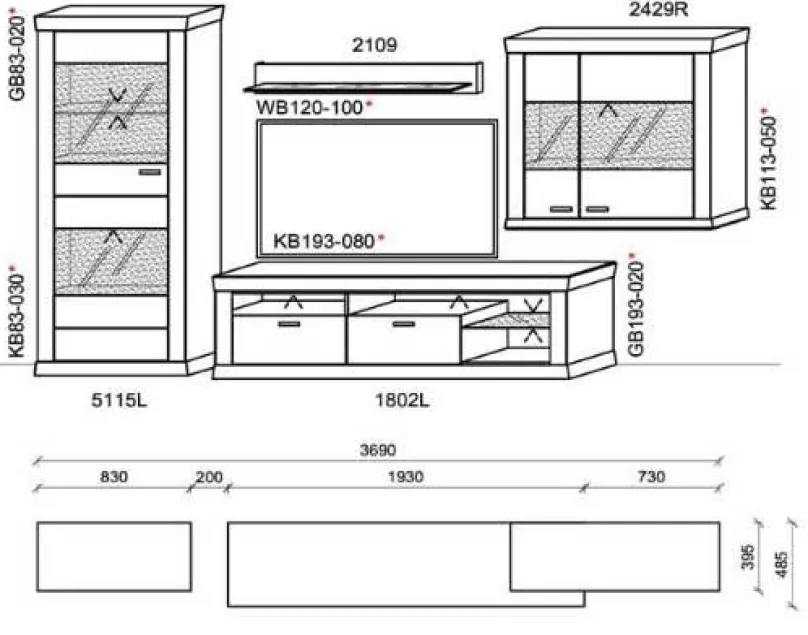New Sylt Wohnwand Landhausstil eiche Wohnwände|Landhausmöbel