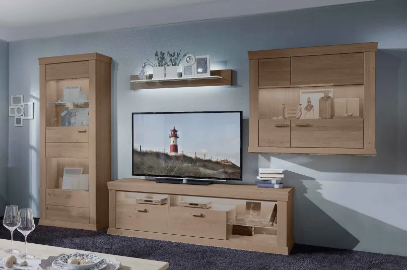 New Sylt Wohnwand Landhausstil eiche Wohnwände|Landhausmöbel