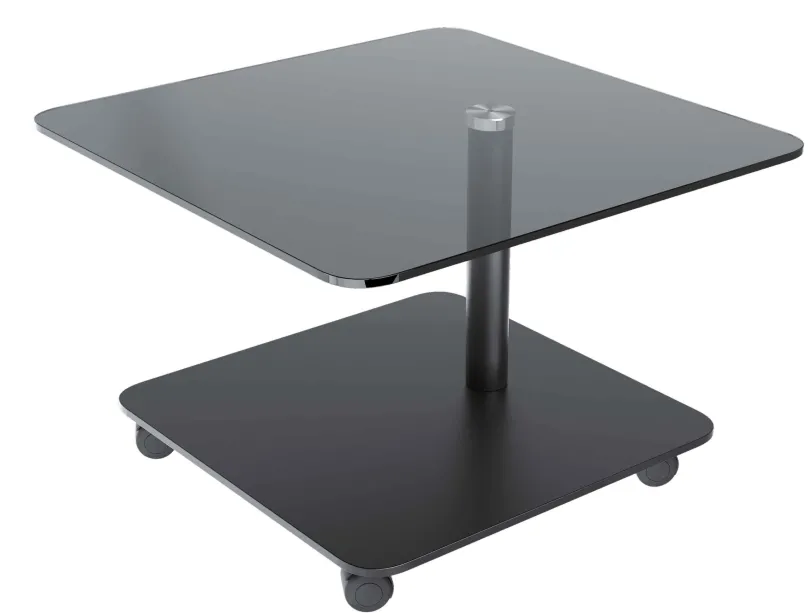 Thales Glas Beistelltisch mit Rollen Beistelltische