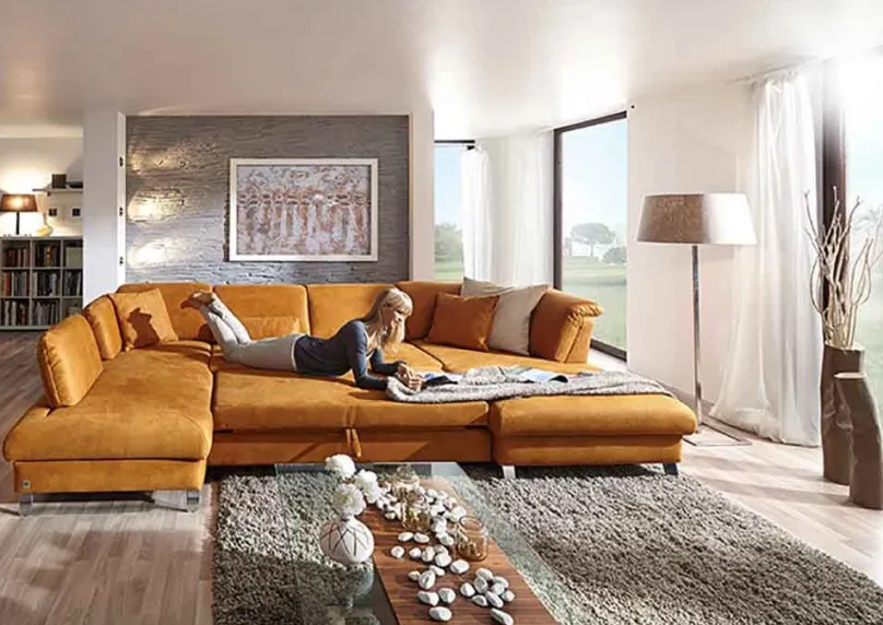 Hot Time Wohnlandschaft u Form Schlafsofa|Wohnlandschaft