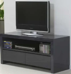 TV Sideboard weiß Hochglanz mit 2 Schubladen Tv Möbel