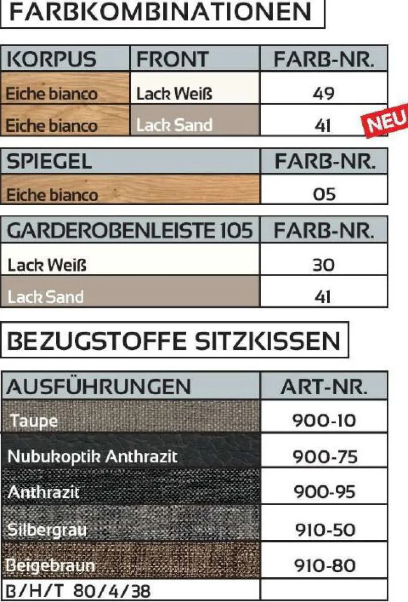 Outlet V100 Flur Garderobe Set Garderobenset