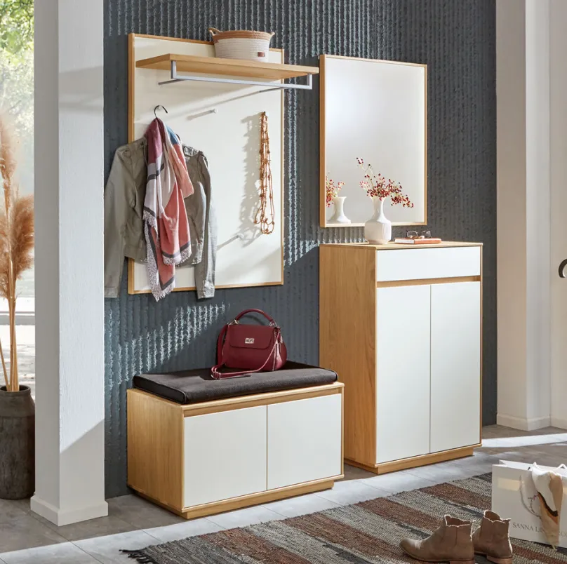 New V100 Garderobe mit Sitzbank Garderobenset
