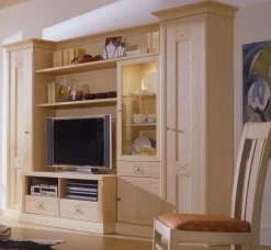 Discount Vienna Landhaus Wohnwand Pinie massiv in 4 Farben Pinienmöbel|Wohnwände