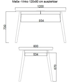 Vinko Esstisch buche massiv 120x80 Esstische|Esstische
