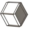 Clearance Wandregal schwarz Metall Wohnzimmeraccessoires